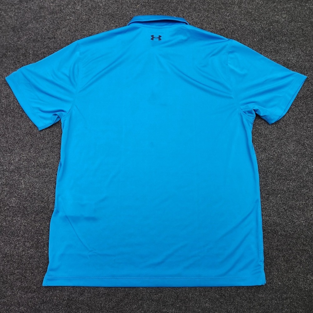 Under Armour Mens XL Blue Striped Cool Switch Performance Polo Shirt Pepsi Logo - Picture 6 of 11